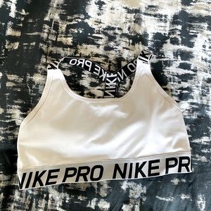 Nike white sports bra